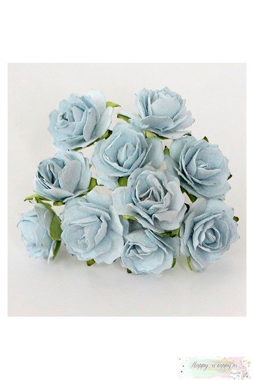 Кудрявые розы голубые