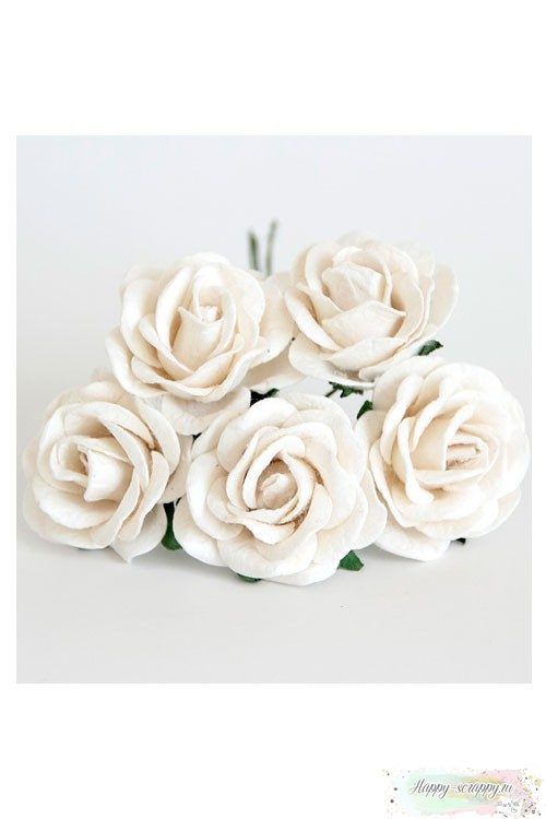 Роза 4 см — белая