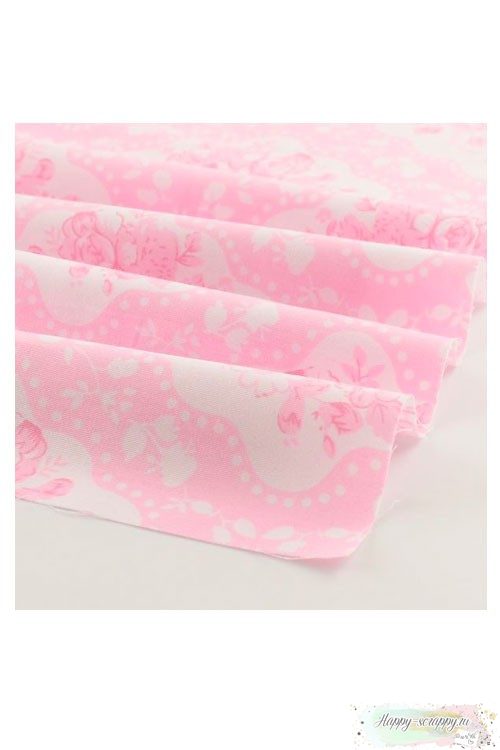 Ткань Цветы шебби - розовые