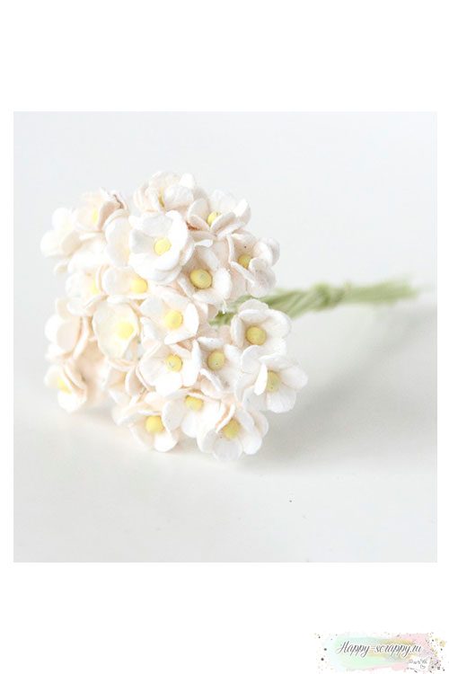 Цветы мини-вишни белые (10 шт)