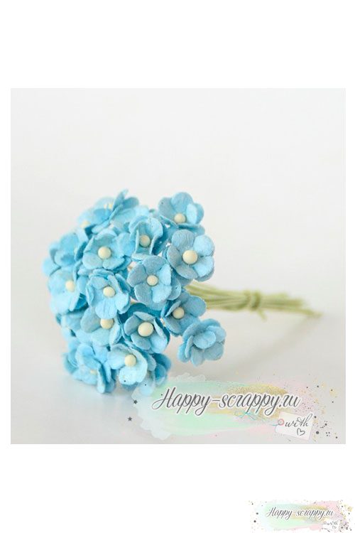 Цветы мини-вишни голубые (10 шт)