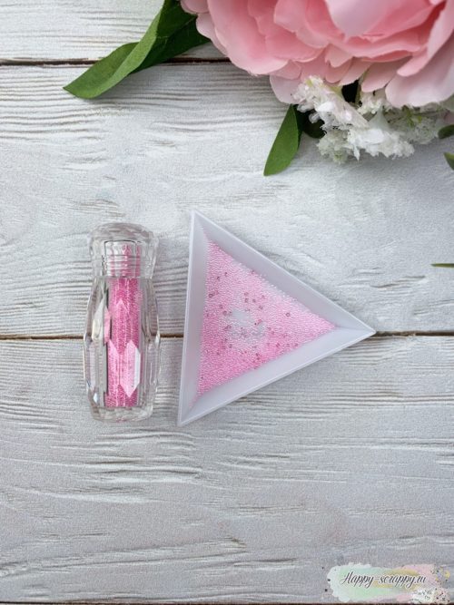 Бульонки в баночке розовый с кристалами