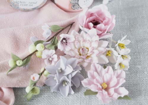 Набор цветов Pastel flowers — "Цветочный блюз" розовый