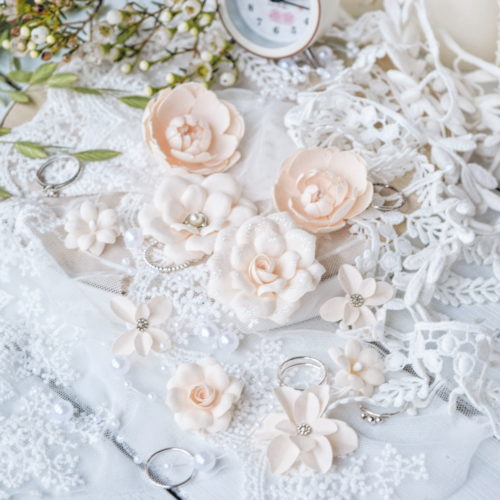Набор цветов Pastel flowers —"Diamond" персиковый