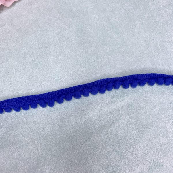 Лента мини помпон синий (45 см)
