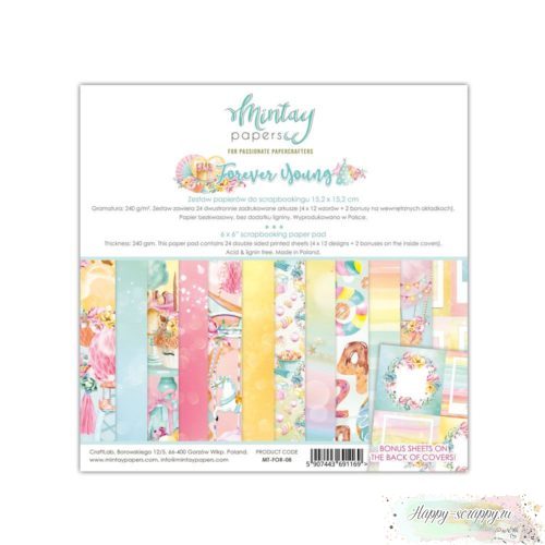 НАБОР БУМАГИ Forever young ОТ MINTAY PAPERS 15x15