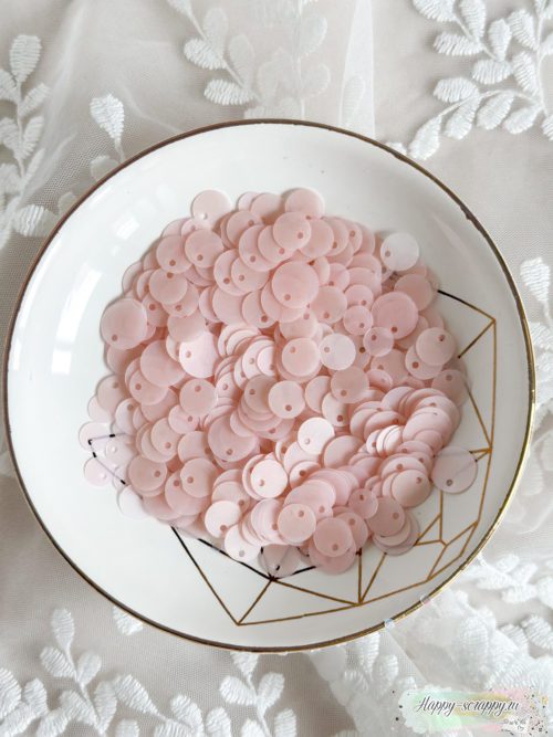 Пайетки круглые розовые